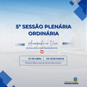Convite: 5ª Sessão Plenária Ordinária