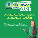 Processo Seletivo Simplificado Nº 03/2025: Classificação Processo Seletivo Simplificado Nº 03/2025: Classificação
